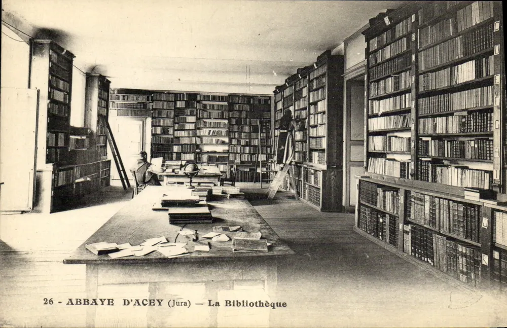 Abadia de Acey (Jura) — A Biblioteca — Editor: J. B. Béguin, n°26 - Frente
