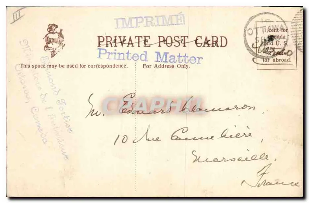 House of Commons Library, Ottawa — Imperial Series No. 104a — The Picture Postcard Co. - Rückseite