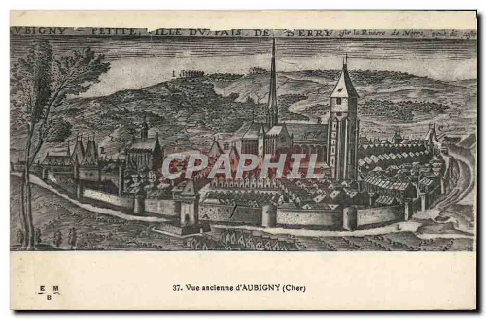 Aubigny (Cher) — Vista antiga — Editor E.M.B. - Frente