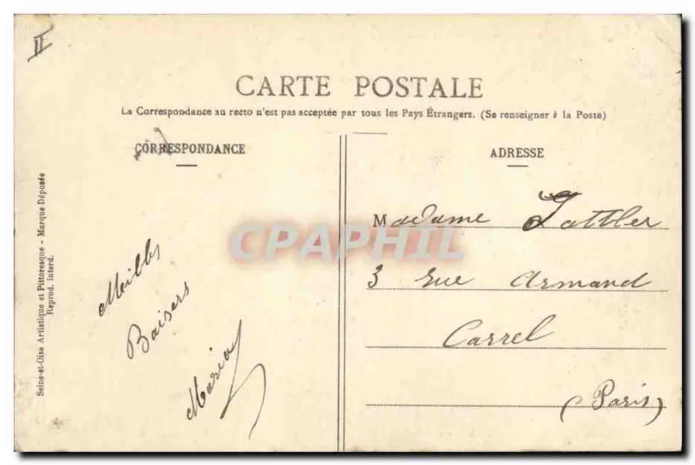Montlhéry (S.-et-O.) — Château-Fort reconstruit par Rodiggiéro, peintre, en 1897 — Collection Paul Allorge, Série C n°13 - Achterkant