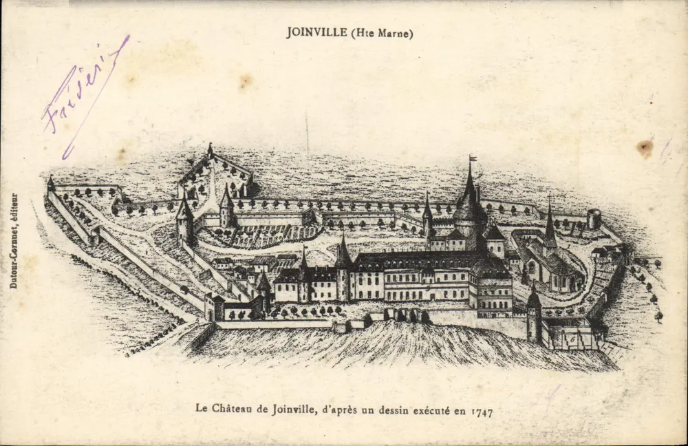 Joinville (Hte Marne) — O Castelo de Joinville, segundo um desenho executado em 1747 — Dutoit-Cornus, editor - Frente