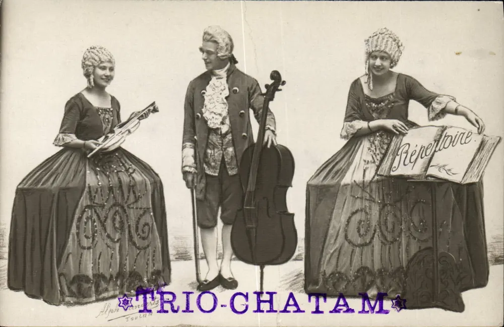 Trio Chatam — Músicos em traje da época — Alphonse Toulon - Frente