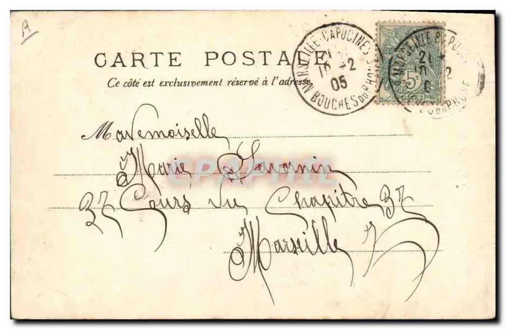 Grupo de Chasseurs alpins — Nice — V.P. No. 337 - Verso