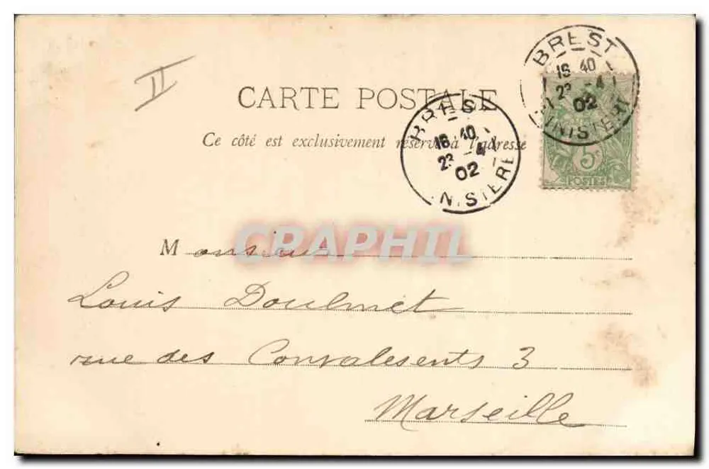 Slagschip "Marcrau" met torens — A. Buynant, uitgever-fotograaf Toulon-sur-mer - Achterkant