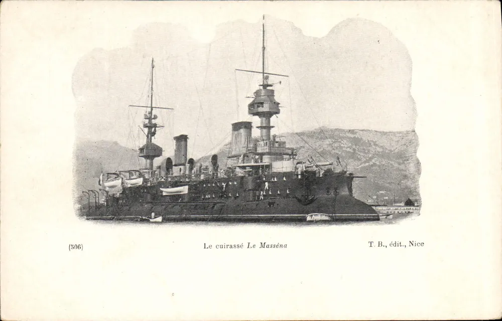 De slagschip Le Masséna — T.B., uitgever, Nizza — serie-nummer (506) - Voorkant