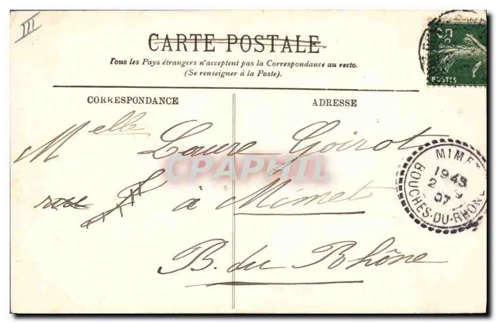 Le Portel — Tipo de Porteloise — LL. — N° 347 - Verso
