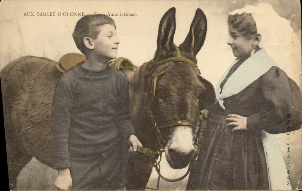 Aux Sables d'Olonne — Drei enge Freunde. — G. I. De Nantes, n° 13 - Vorderseite