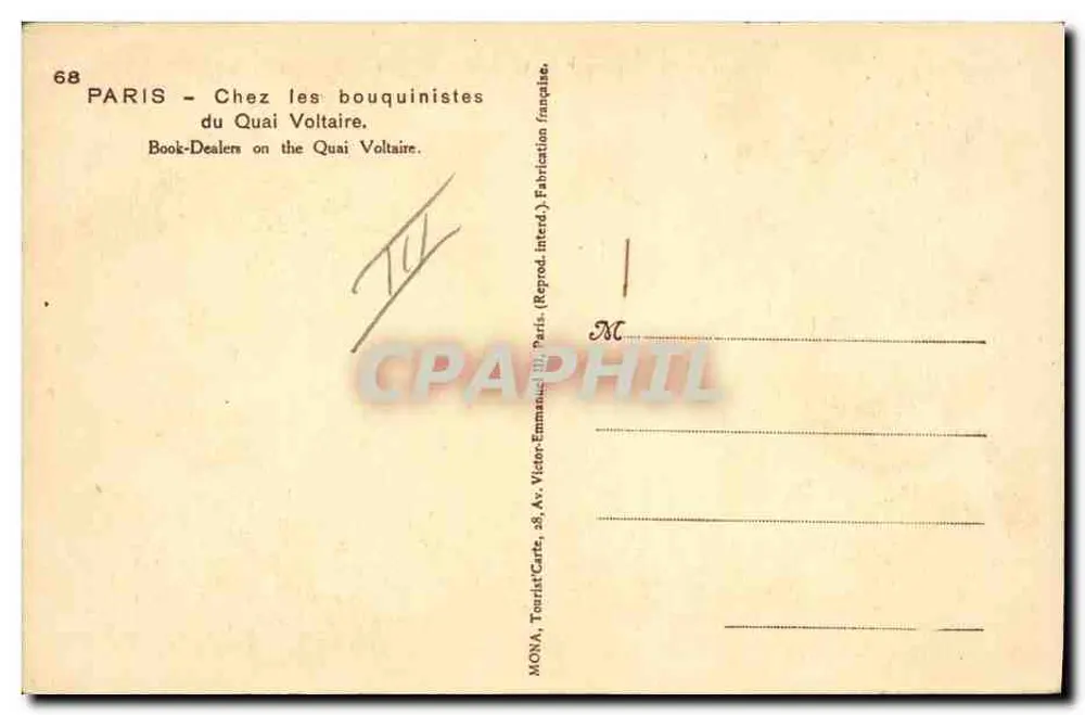 Paris - Bei den Buchhändlern am Quai Voltaire — Mona, n°68 - Rückseite