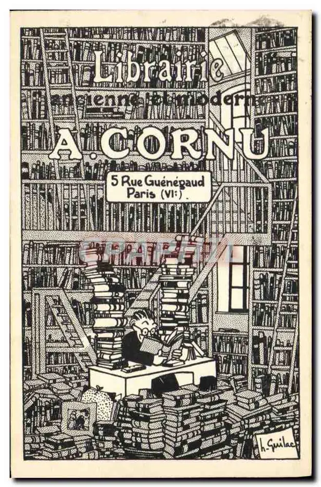 Antiquarische und moderne Buchhandlung A. Cornu — 5 Rue Guénégaud, Paris (VI) — H. Guillaume - Vorderseite