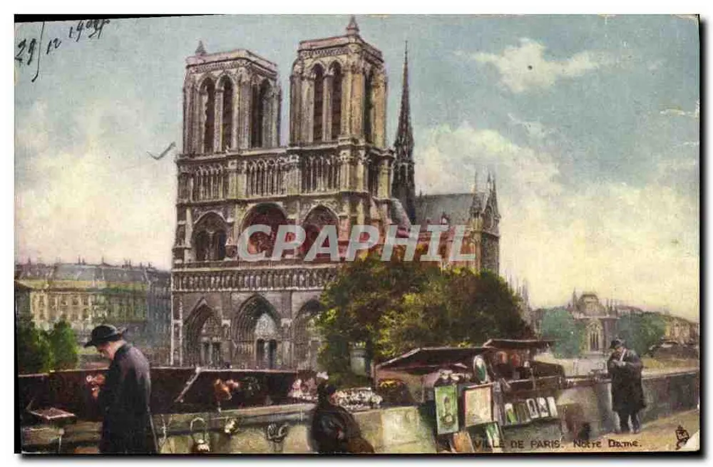 Cidade de Paris. Notre-Dame — vista da catedral — editor S. Raphael Tuck & Fils, Londres - Frente