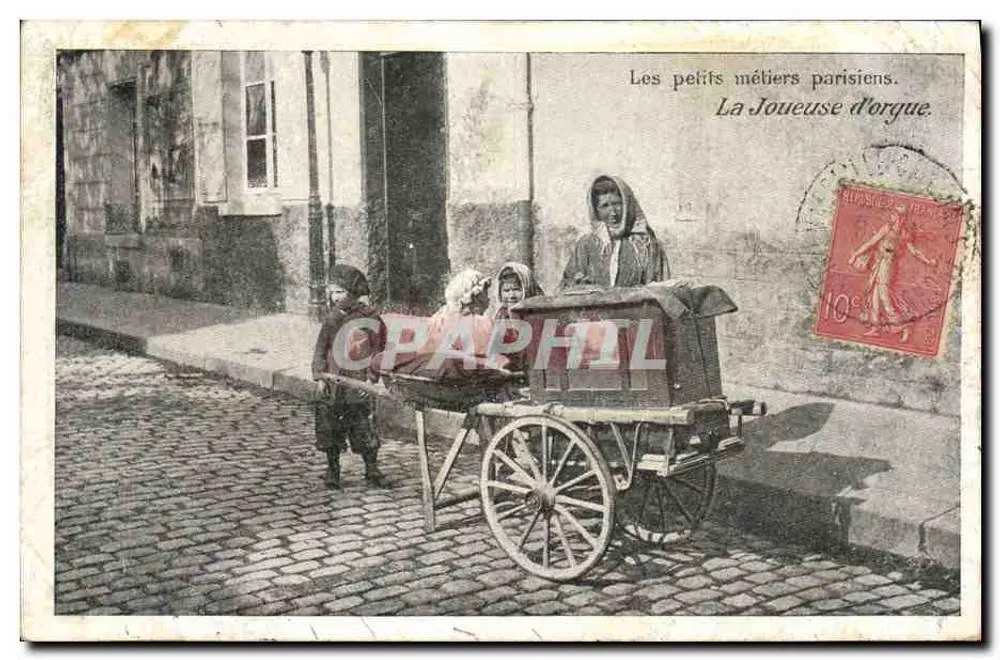 Die Orgelspielerin — Die kleinen Handwerke von Paris. Verleger: Taylor & Cie. - Vorderseite