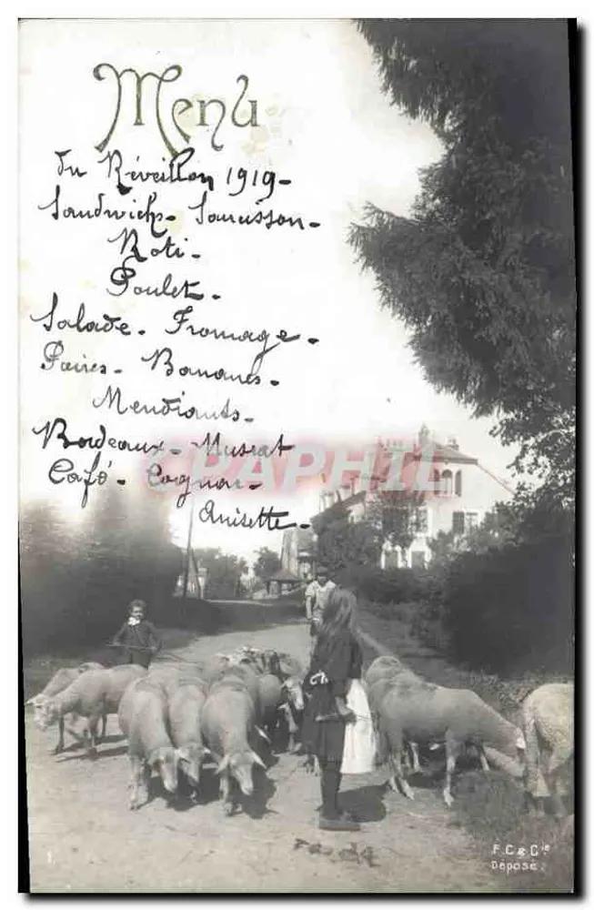 Fazenda em Riveillon — Cardápio de Natal 1919 — F.C.&C° Depositado - Frente