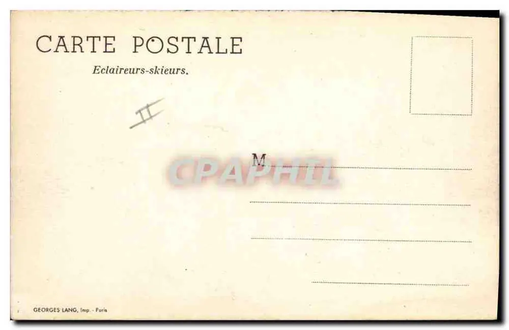 Eislauftruppen — Verlag Georges Lang, Paris — Nr. II - Rückseite