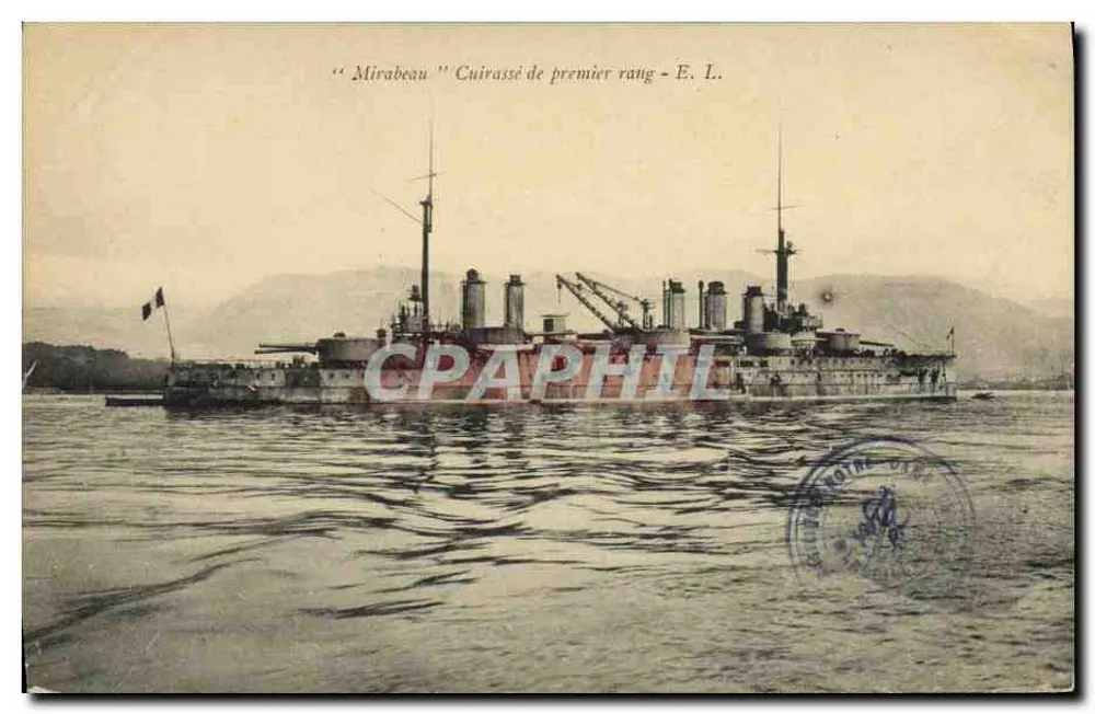 Cuirassé Mirabeau — premier rang — E. L. (éditeur) - Frente