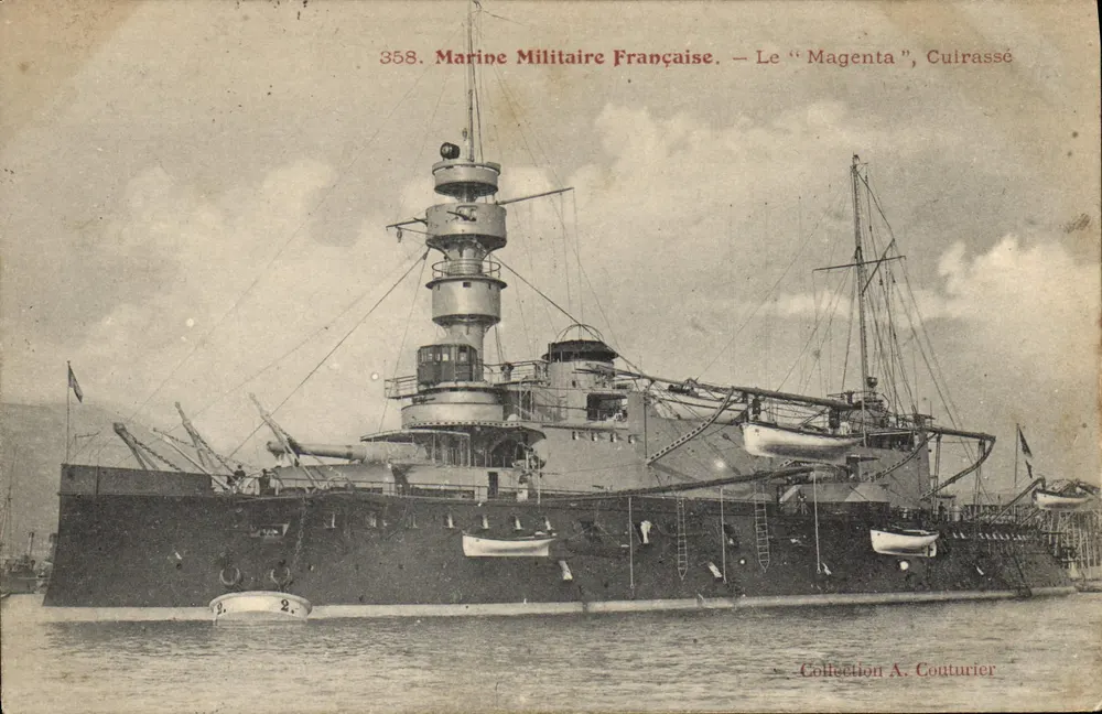 O "Magenta", Couraçado — Marinha Militar Francesa — Coleção A. Couturier - Frente
