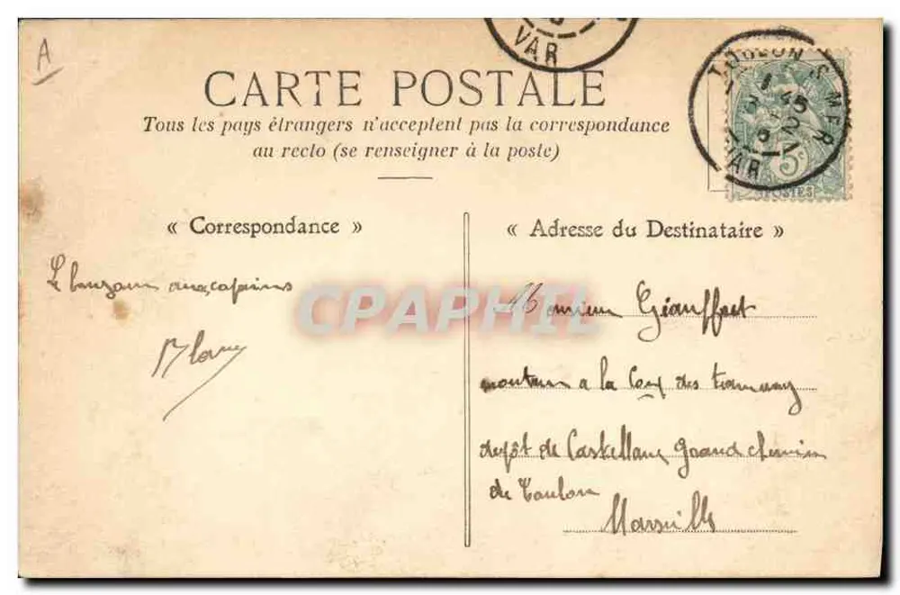 O "Magenta", Couraçado — Marinha Militar Francesa — Coleção A. Couturier - Verso