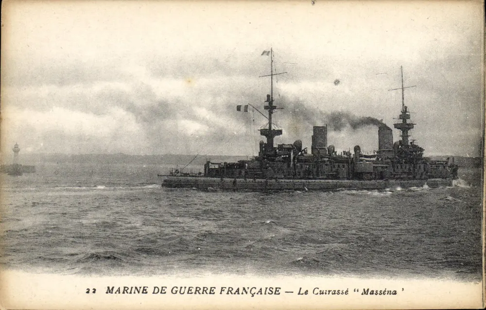 Marinha de guerra francesa — O encouraçado 'Masséna' — editor não identificado, n° de série 22 - Frente