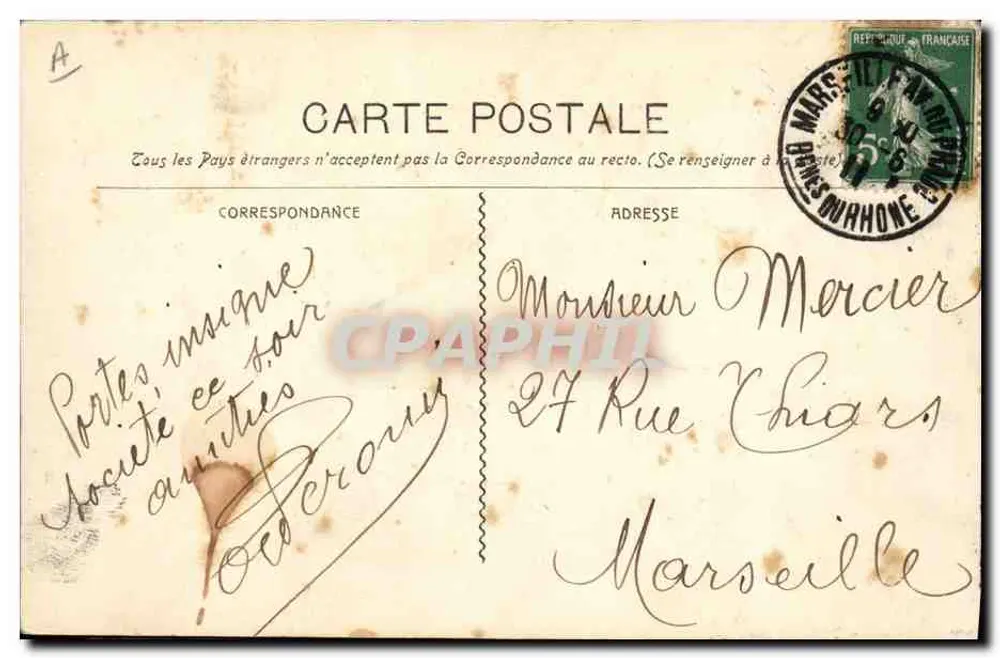 Le Marceau — Cuirassé à Tourelles — Guende fot. Marseille n°527 - Verso