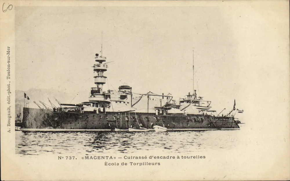 « MAGENTA » — Panzerkreuzer mit Turm — Schule der Torpedobootsbesatzungen — A. Bougault, Toulon-sur-Mer, N° 737 - Vorderseite