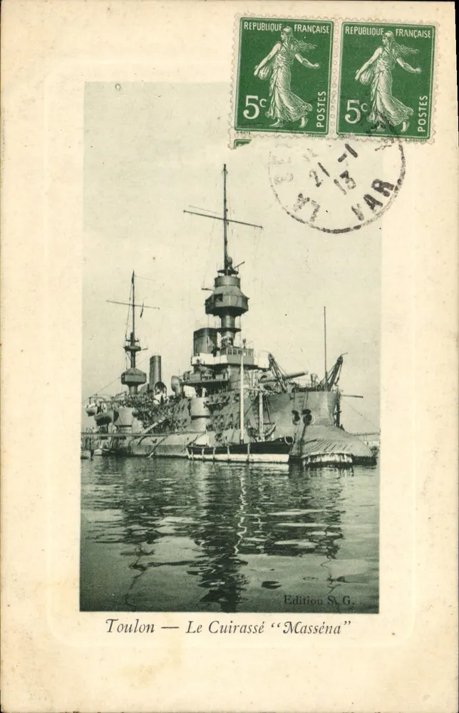 Toulon — Das Schlachtschiff "Masséna" — Ausgabe S. G. - Vorderseite