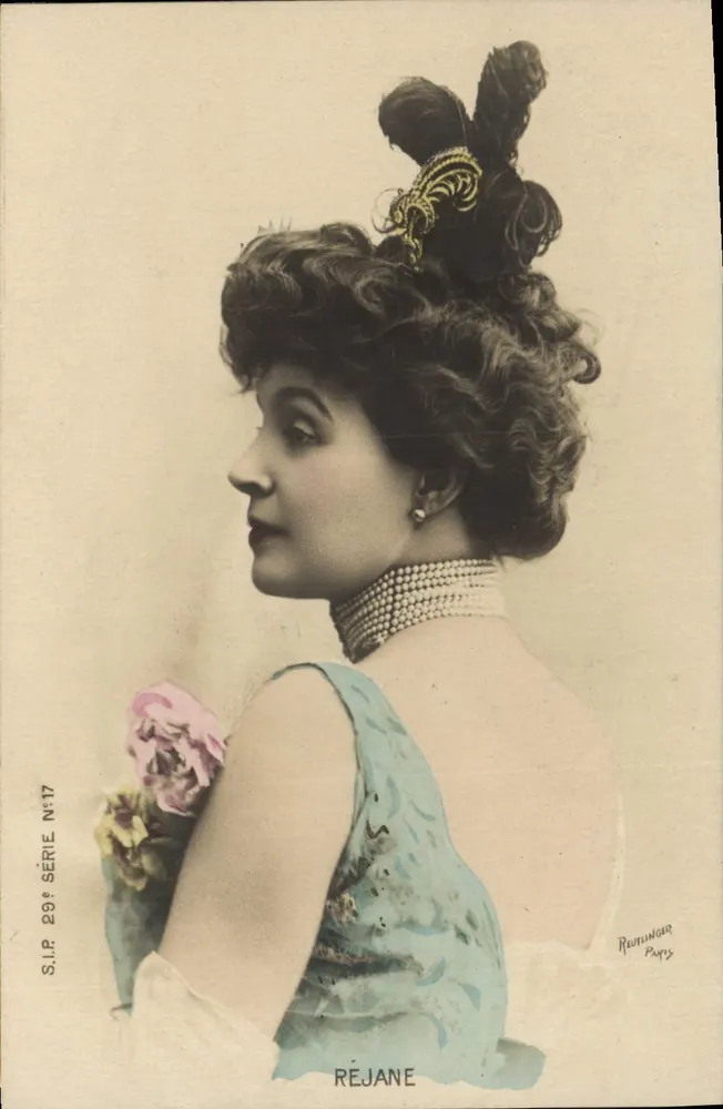 Réjane — Profilporträt — S.I.P. 29. Serie N°17, herausgegeben von Reuninger Paris - Vorderseite