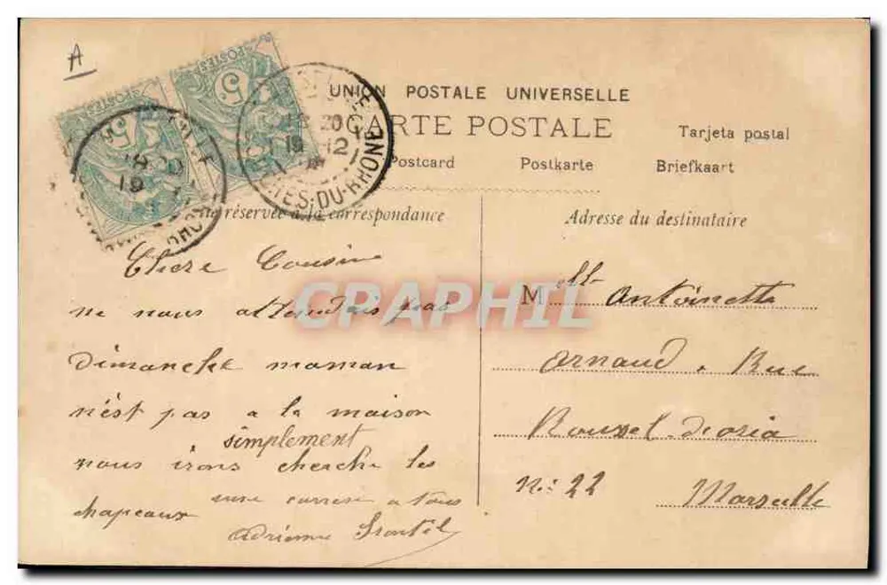 Junge Frau in dekoriertem Strohhut — J. THERMONDE — Walery, Paris, n° 5155 - Rückseite