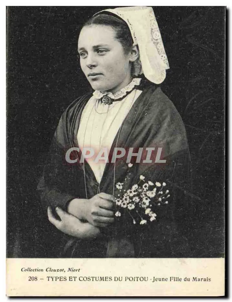 Junge Frau aus dem Marais — Sammlung Clouzot, Niort — Nr. 208 - Vorderseite