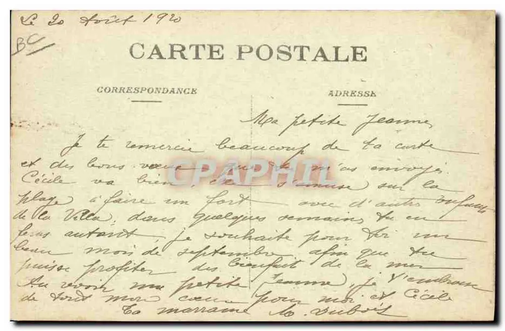 Um Batismo nos Marais Vendéens — cena de batismo rural — Coll. Boutain, Croix-de-Vie - Verso