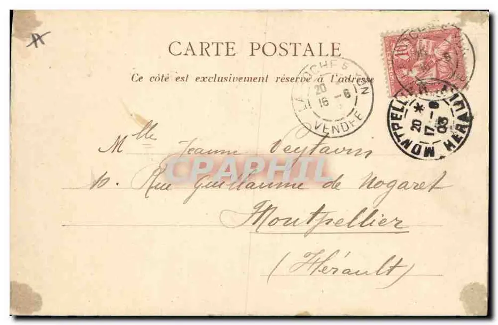 Femme et enfant — scène de rue avec paniers — Lib. Poupin, Mortagne, n°223 - Rückseite