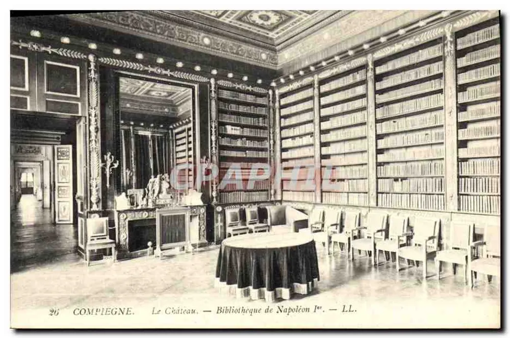 Compiègne — Het kasteel. — Bibliotheek van Napoleon I — LL. - Voorkant