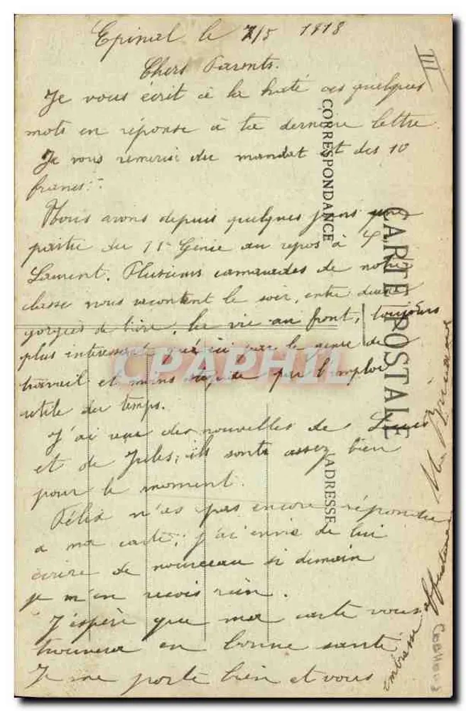 Porte Veine d'Épinal — A. Bontellier, Fotoverleger, Épinal — Seriennummer nicht sichtbar - Rückseite