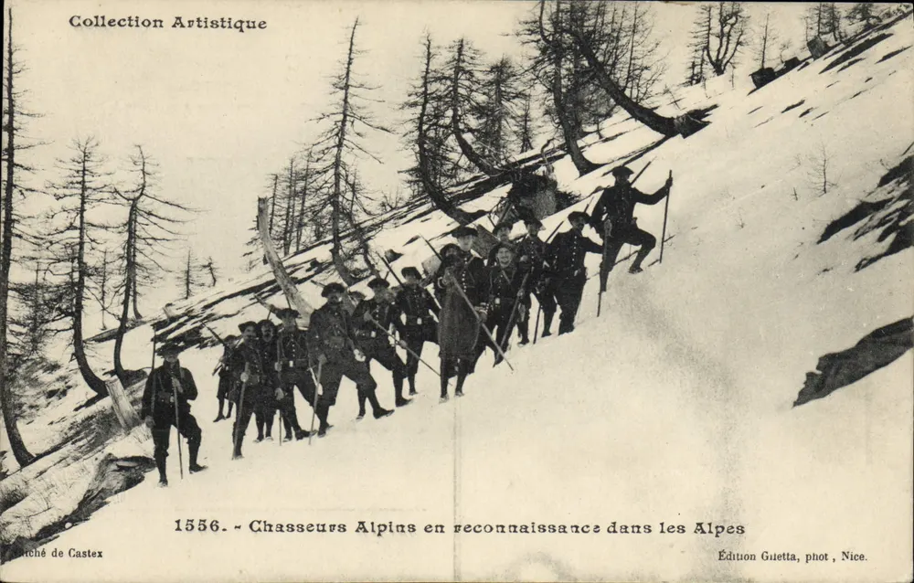 Alpine Scouts bei Erkundung in den Alpen — Edition Giletta, Foto. Nice - Vorderseite