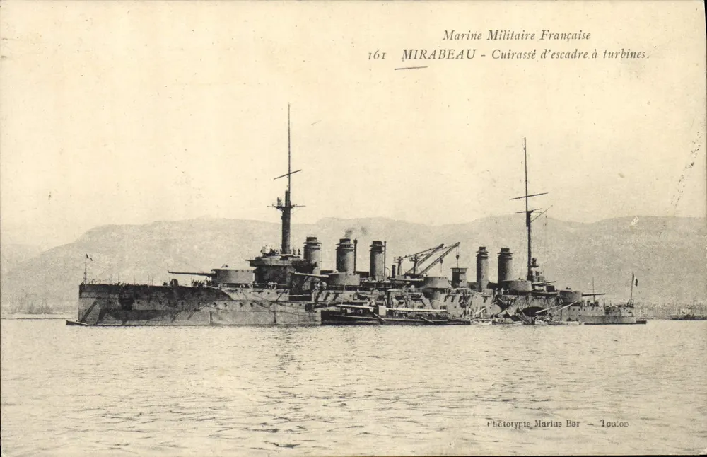 Kreuzer Mirabeau — Französische Marine — Phototypie Marius Bar - Toulouse - Vorderseite