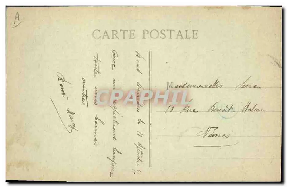 Französischer Torpedoboot Mangini — Kampagne im Osten 1914-1917 — H. Opinard Frères, 15 rue Matendol, Marseille - Rückseite