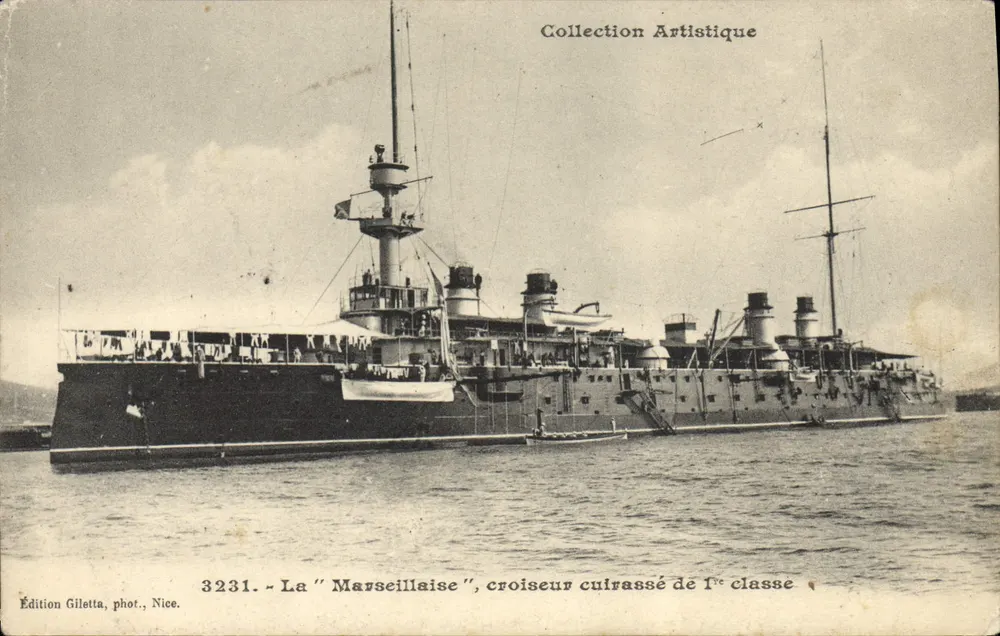 Die "Marseillaise", Panzerkreuzer der 1. Klasse — Giletta-Ausgabe, Foto. Nice, Nr. 3231 - Vorderseite