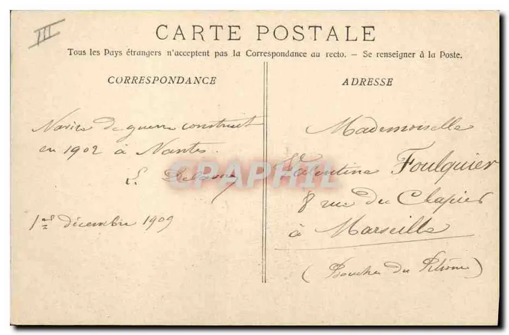 O "Mousquet" Contratorpedeiro — 491 — A. Bougault - Verso