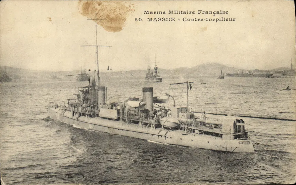 Massue - Contratorpedeiro — Marinha Militar Francesa — Historique Marines Per, França - Frente