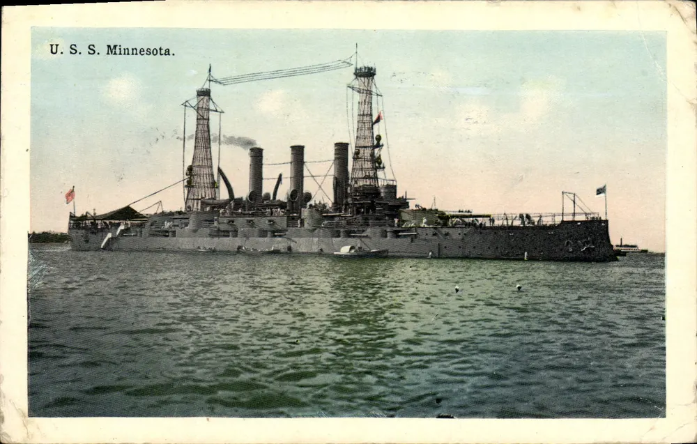 U.S.S. Minnesota — Navio de guerra americano — editor Thaine Bros. Inc. - Frente