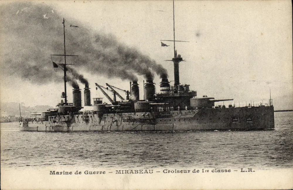 Kreuzer der ersten Klasse MIRABEAU — Marine de Guerre — L.R. - Vorderseite