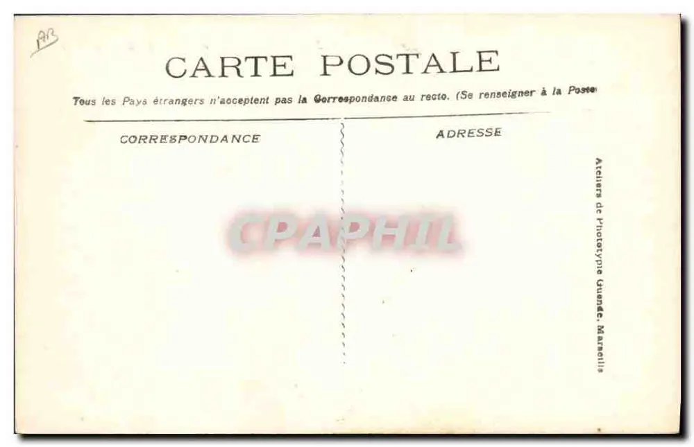 O Magenica Cuirassé em Toulon — n° 2464 — Ateliers de Phototypie Guimard, Marselha - Verso