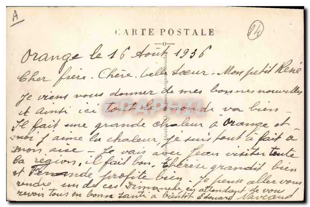 Orange — Römisches Theater — Generalprobe — Regie: René BERTON und H. JACOMET - Rückseite