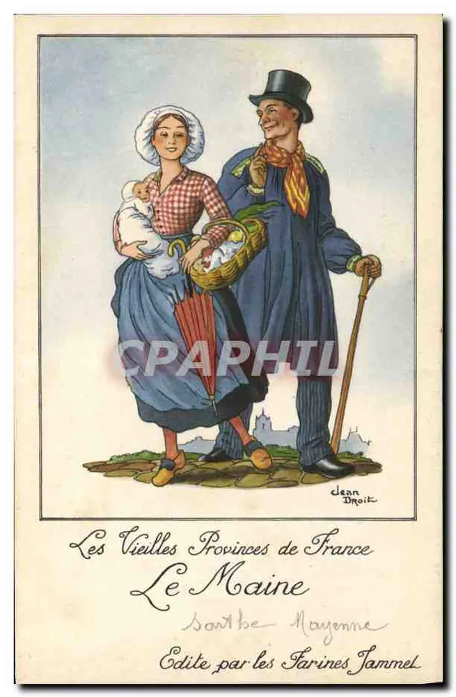 As Velhas Províncias da França — O Maine — Mayenne — Editado pelas Farinas Jammet - Frente