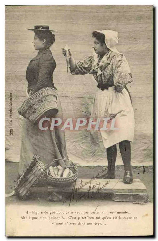 Mulher de pescador e vendedora de peixe — Editor: Elb. Peupho, Montgat — N° 222 - Frente