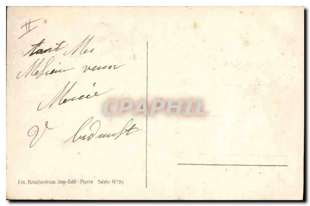 Schneeviertel — Weihnachtszene — Em. Brocherloux, Verlag — Paris, Serie Nr. 25 - Rückseite