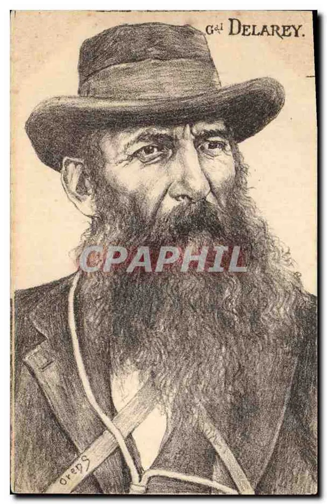 General Delarey — gravierter Portrait — unbekannter Verleger - Vorderseite