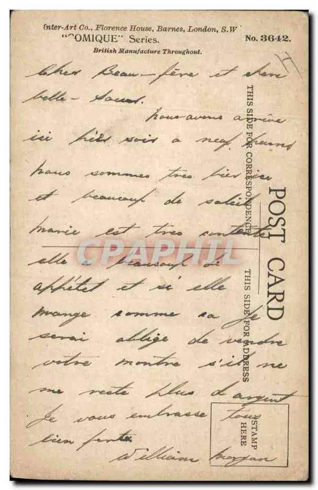 Coco Pien — Zwei, die die guten Orte kennen! — Inter-Art Co., Florence House, Barnes, London, S.W. Nr. 3642 - Rückseite