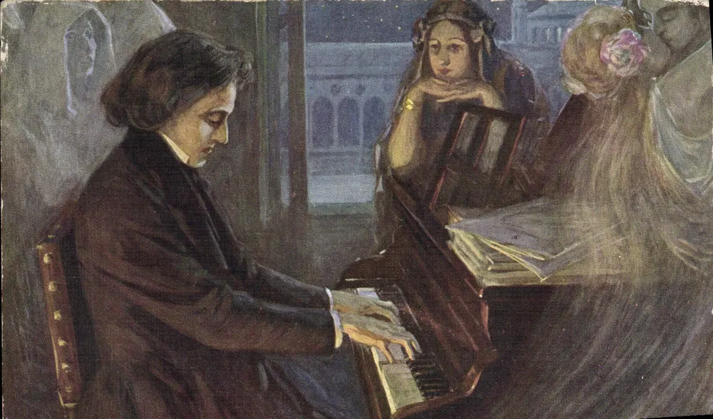 F. Chopin che compone « Les Préludes » — L. Balestriéri — n° 1245 - Recto