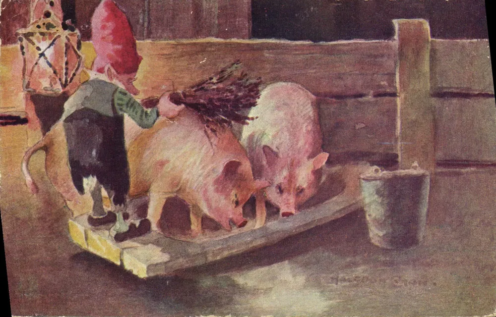 Pigistas em uma estrebaria — ilustração de Jean-Pierre Castera — M. & Co. Série 2143 - Frente