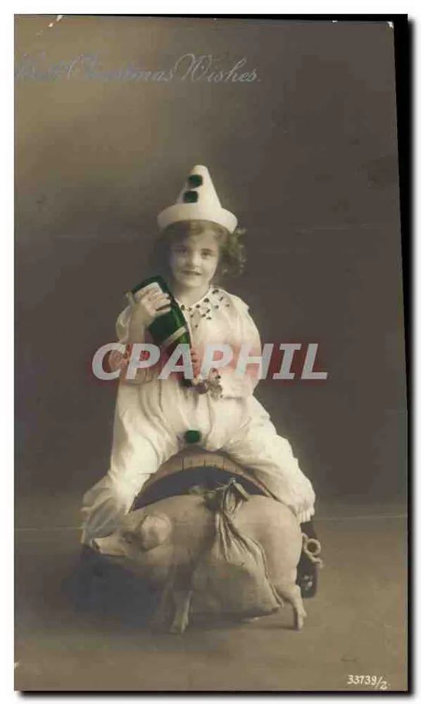 Menina em traje de palhaço — Natal — editor desconhecido, n° 33739½ - Frente