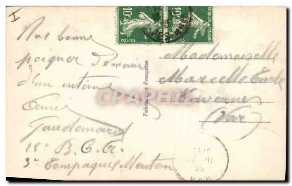 Soldado em uniforme — pose com carta e cigarro — DÉDÉ PARIS 934 - Verso